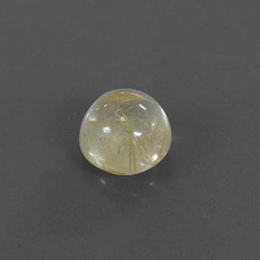 Quartzo rutilado amarelo natural 1,39ct, corte redondo, transparente
