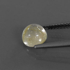 Quartzo rutilado amarelo natural 1,39ct, corte redondo, transparente