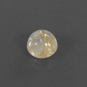 Quartzo rutilado amarelo natural 1,37ct, corte redondo, transparente