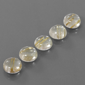 Pedras preciosas de quartzo rutilado amarelo natural de  ct, corte redondo, transparente