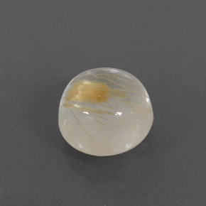Quartzo rutilado amarelo natural 2,63ct, corte redondo, transparente