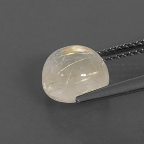 Quartzo rutilado amarelo natural 2,63ct, corte redondo, transparente