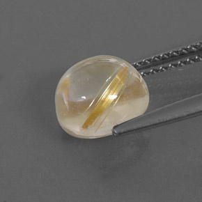 Quartzo rutilado amarelo natural 2,74ct, corte redondo, transparente