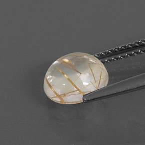 Quartzo rutilado amarelo natural 1,99ct, corte redondo, transparente