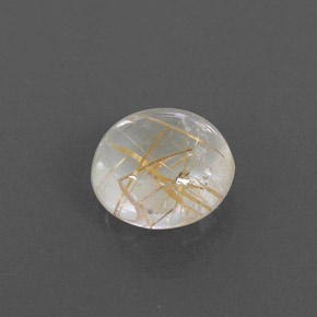 Quartzo rutilado amarelo natural 1,78ct, corte redondo, transparente