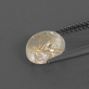 Quartzo rutilado amarelo natural 1,78ct, corte redondo, transparente