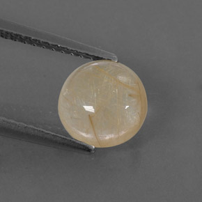Quartzo rutilado amarelo natural 1,72ct, corte redondo, transparente