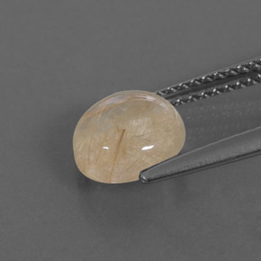 Quartzo rutilado amarelo natural 1,72ct, corte redondo, transparente