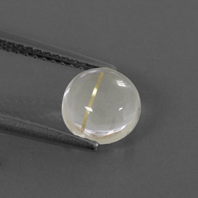 Quartzo rutilado amarelo natural 1,57ct, corte redondo, transparente