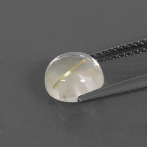 Quartzo rutilado amarelo natural 1,57ct, corte redondo, transparente