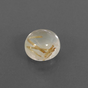 Quartzo rutilado amarelo natural 1,66ct, corte redondo, transparente