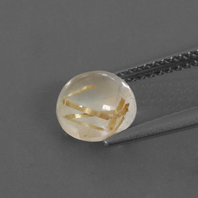 Quartzo rutilado amarelo natural 1,66ct, corte redondo, transparente