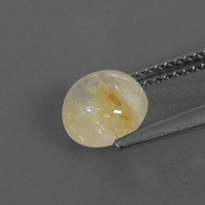 Quartzo rutilado amarelo natural 1,65ct, corte redondo, transparente