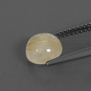 Quartzo rutilado amarelo natural 1,50ct, corte redondo, transparente