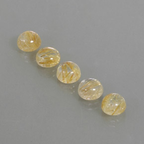 Pedras preciosas de quartzo rutilado amarelo natural de  ct, corte redondo, transparente
