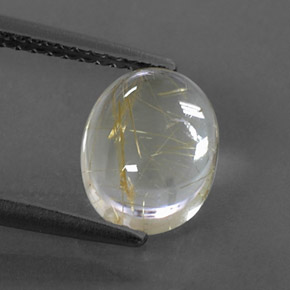 Quartzo rutilado amarelo natural 2,04ct, corte oval, transparente