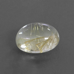 Quartzo rutilado amarelo natural 2,04ct, corte oval, transparente