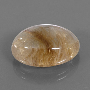 Quartzo rutilado amarelo natural 14,50ct, corte oval, transparente