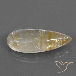 Quartzo Rutilo Castanho Dourado Muito Claro Natural 13.10ct, Formato de pêra, Transparente