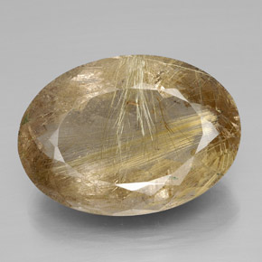 Quartzo rutilado ouro natural 66,47ct, corte oval, transparente