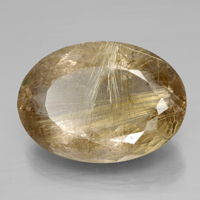 Quartzo rutilado ouro natural 66,47ct, corte oval, transparente
