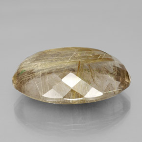 Quartzo rutilado ouro natural 66,47ct, corte oval, transparente