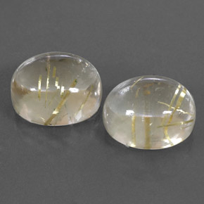 Pedras preciosas de quartzo rutilado amarelo natural de  ct, corte oval, transparente