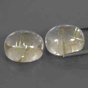 Pedras preciosas de quartzo rutilado amarelo natural de  ct, corte oval, transparente
