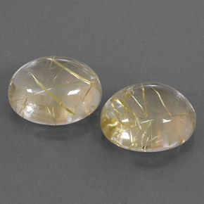 Pedras preciosas de quartzo rutilado amarelo natural de  ct, corte oval, transparente