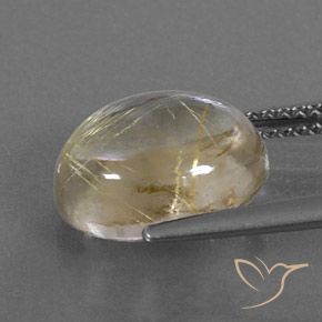 Quartzo Rutilo Amarelo claro Natural 5.04ct, oval, Transparente