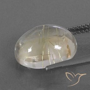 Quartzo Rutilo Amarelo Terroso Natural 5.43ct, oval, Transparente