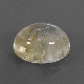 Quartzo rutilado amarelo natural 4,89ct, corte oval, transparente