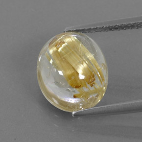 Quartzo rutilado amarelo natural 4,46ct, corte oval, transparente