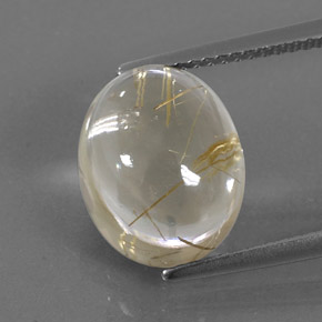 Quartzo rutilado amarelo natural 7,12ct, corte oval, transparente