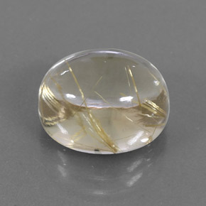Quartzo rutilado amarelo natural 7,12ct, corte oval, transparente