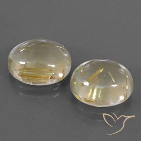 Pedras preciosas de Quartzo Rutilo Luz amarela natural de 10.69 ct, oval, Transparente