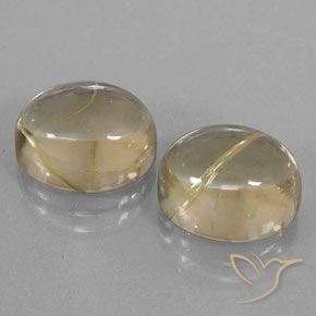 Pedras preciosas de Quartzo Rutilo Amarelo claro natural de 13.34 ct, oval, Transparente