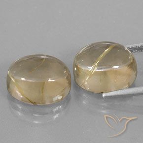 Pedras preciosas de Quartzo Rutilo Amarelo claro natural de 13.34 ct, oval, Transparente