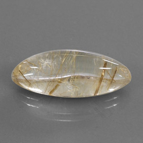 Quartzo rutilado amarelo natural 10,87ct, marquise, transparente