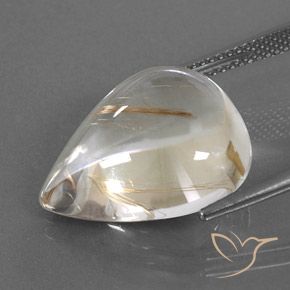 Quartzo Rutilo Luz amarela Natural 15.33ct, Formato de pêra, Transparente