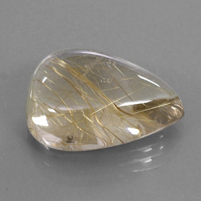 Quartzo rutilado amarelo natural 15,54ct, formato de pêra, transparente