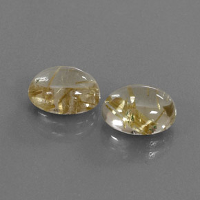 Pedras preciosas de quartzo rutilado ouro natural de  ct, corte oval, transparente