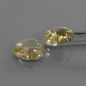 Pedras preciosas de quartzo rutilado ouro natural de  ct, corte oval, transparente