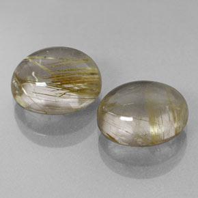 Pedras preciosas de quartzo rutilado ouro natural de  ct, corte oval, transparente