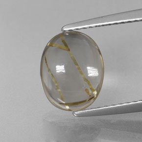 Quartzo rutilado amarelo natural 2,66ct, corte oval, transparente