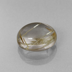 Quartzo rutilado amarelo natural 2,66ct, corte oval, transparente