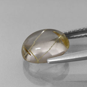 Quartzo rutilado amarelo natural 2,66ct, corte oval, transparente