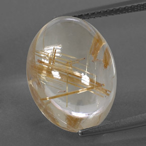 Quartzo rutilado amarelo natural 11,37ct, corte oval, transparente