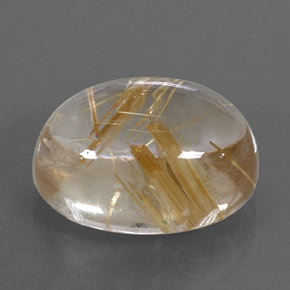Quartzo rutilado amarelo natural 11,37ct, corte oval, transparente