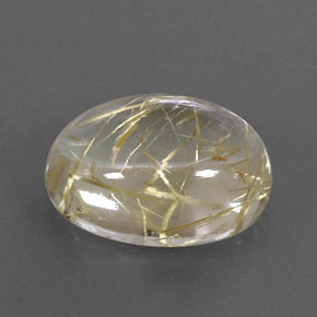 Quartzo rutilado amarelo natural 7,87ct, corte oval, transparente
